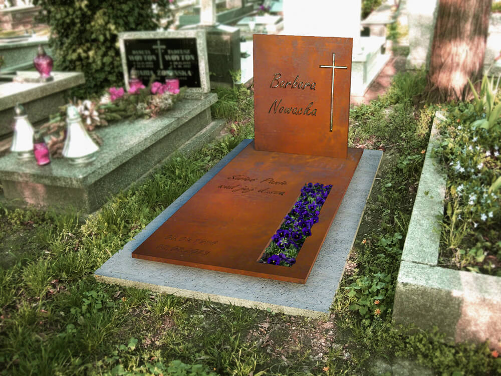 NAGROBKI WEDŁUG PROJEKTU - GRANIT, KORTEN, ZIELEŃ