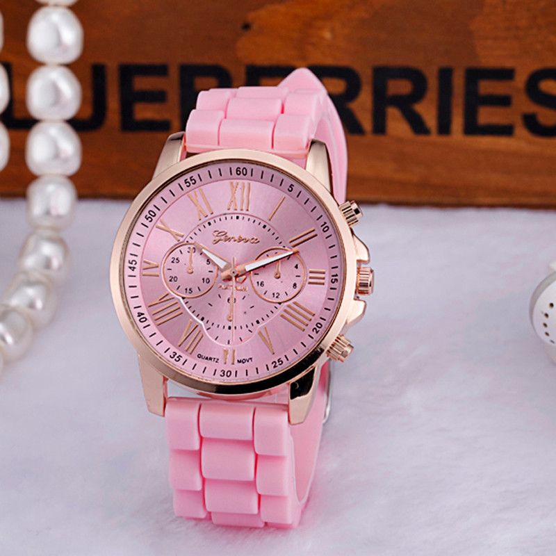 Geneva różowy zegarek jellywatch datownik