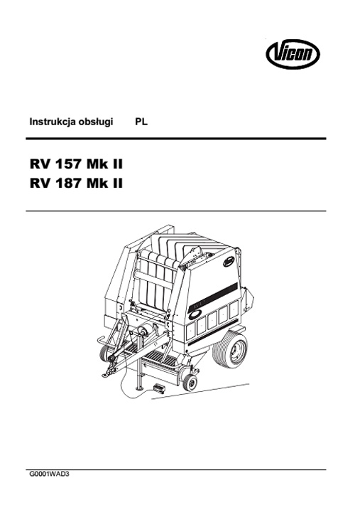 Vicon RV 157 R/OC, 187 R/OC - instrukcja PL