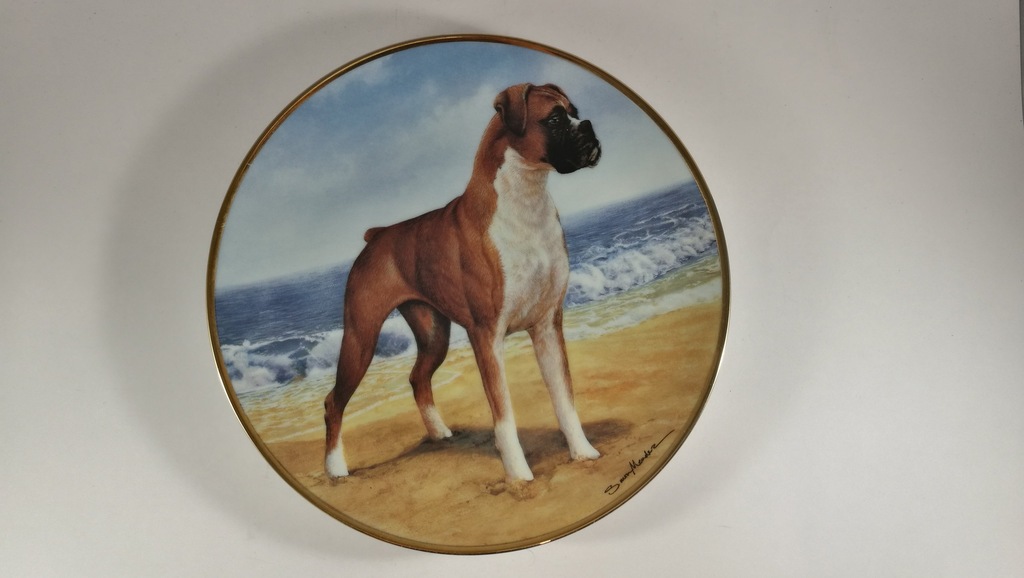 OZDOBNY TALERZ _ PIES BOKSER BOXER