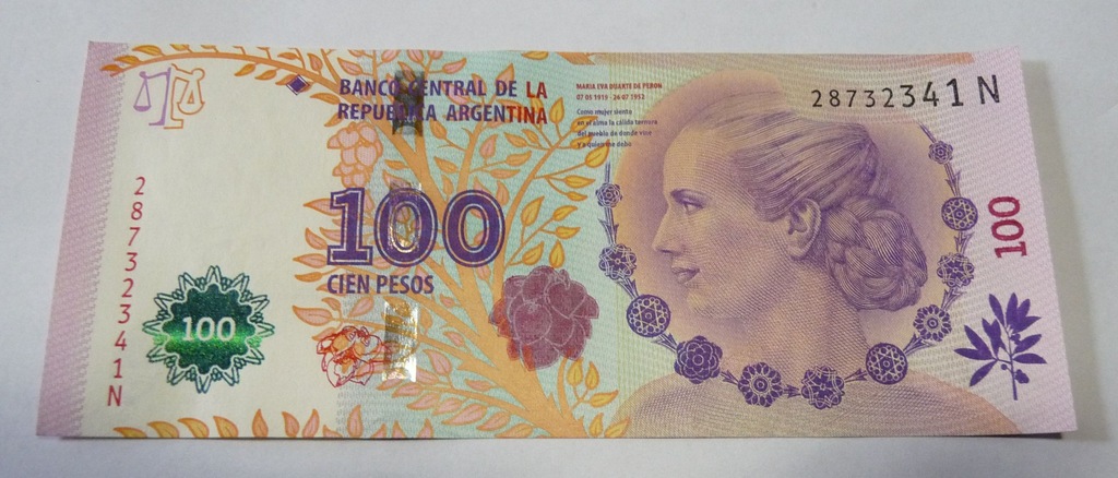 ARGENTYNA 100 PESOS Pesos 2012 Duarte De Peron