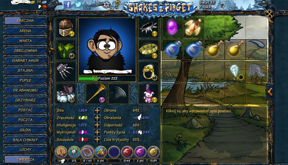 Konto 233vl+ SFGame Shakes & Fidget świat 33