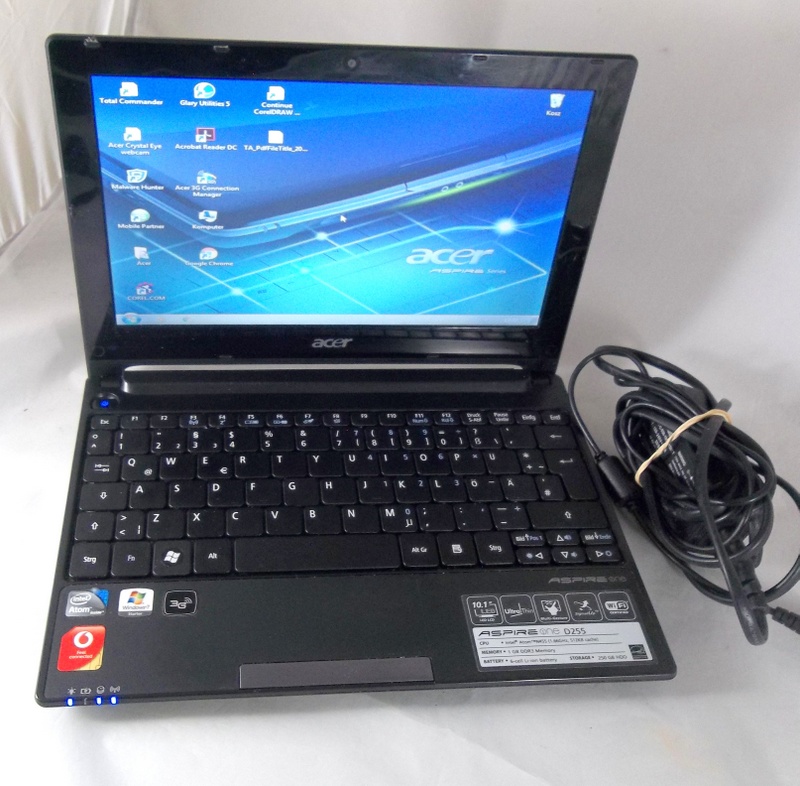 NOTEBOOK ACER ASPIRE ONE D255 250GB WIN7 RAM1GB