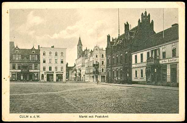 CHEŁMNO - RYNEK, POCZTA, SKLEPY