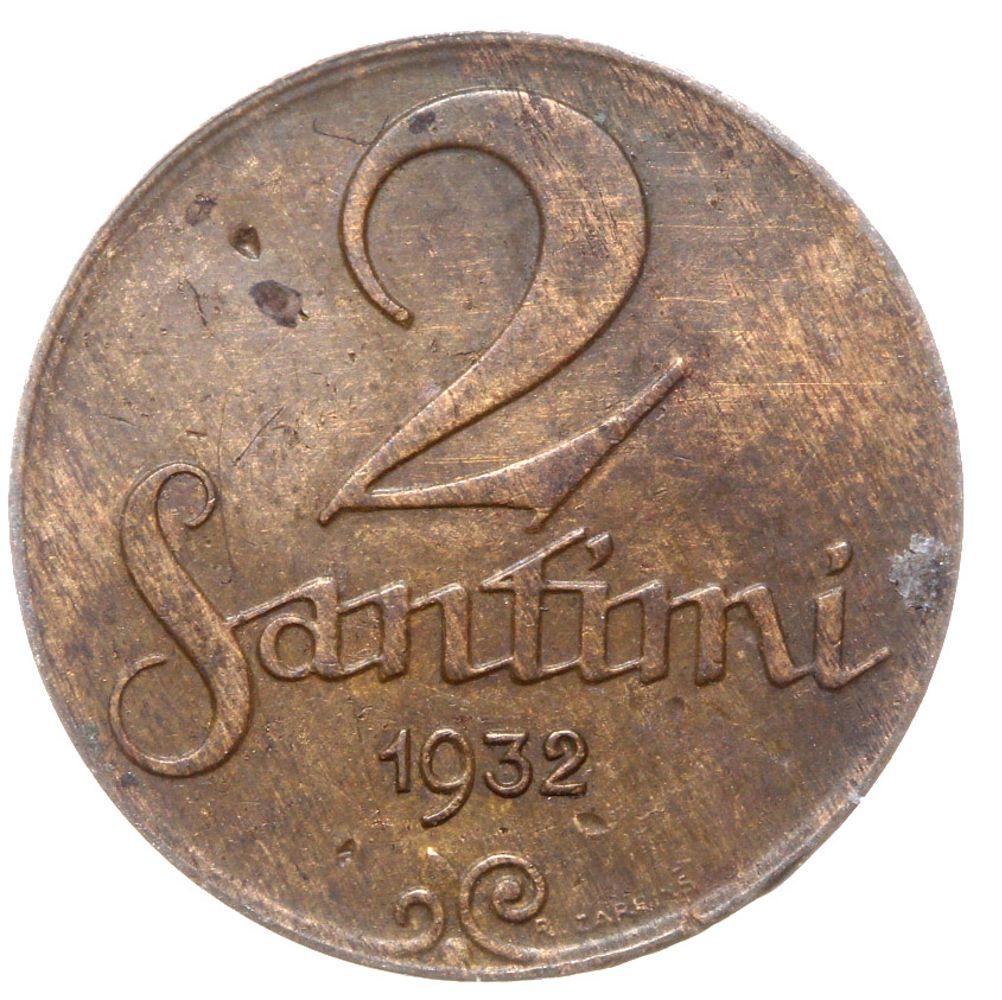 Łotwa - moneta - 2 Santimi 1932 - RZADKA !