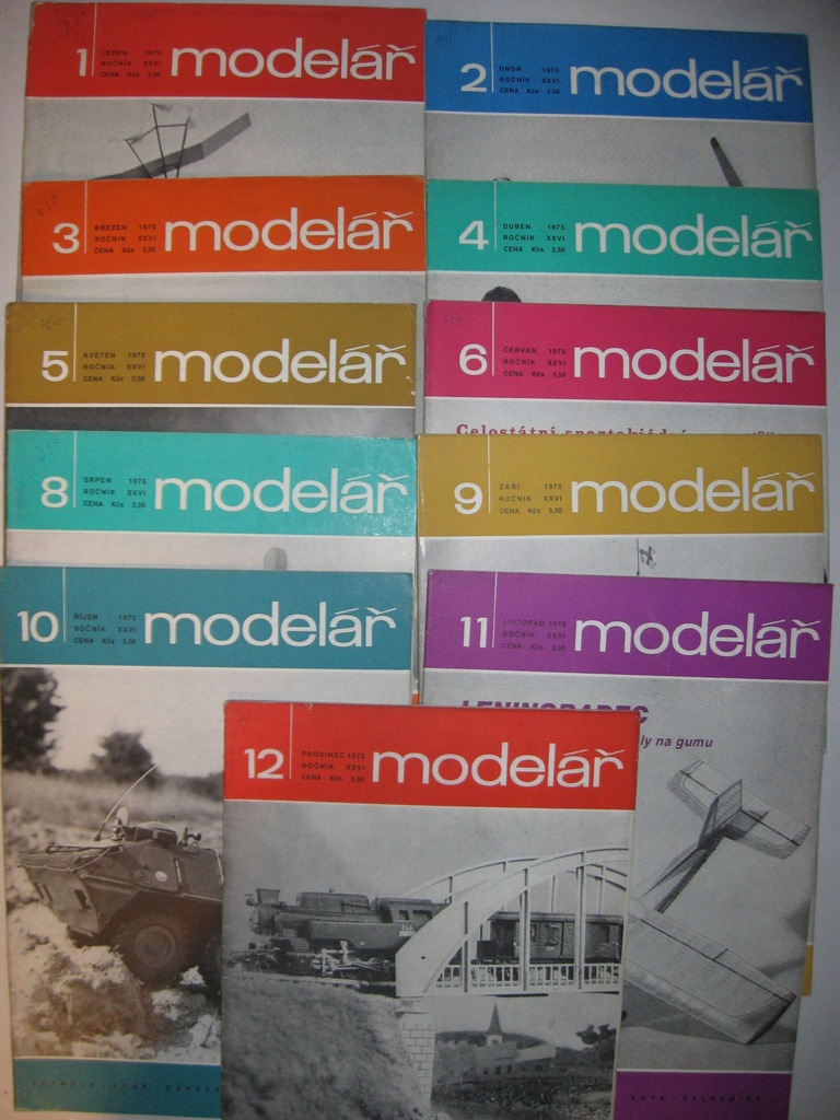 Modelarz MODELAR czeski 11 numerów 1975