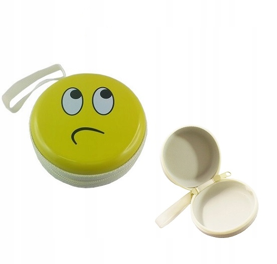 PORTFELIK OKRĄGŁY METALOWY EMOJI WZORY 1283