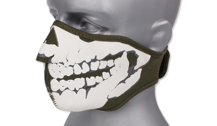 Maska chusta neoprenowa 3D Skull Zielony OD 101 IN