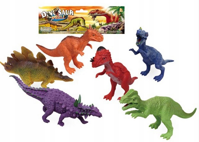 DINOZAURY plastikowe ZESTAW 6szt FIGURKI Zabawki