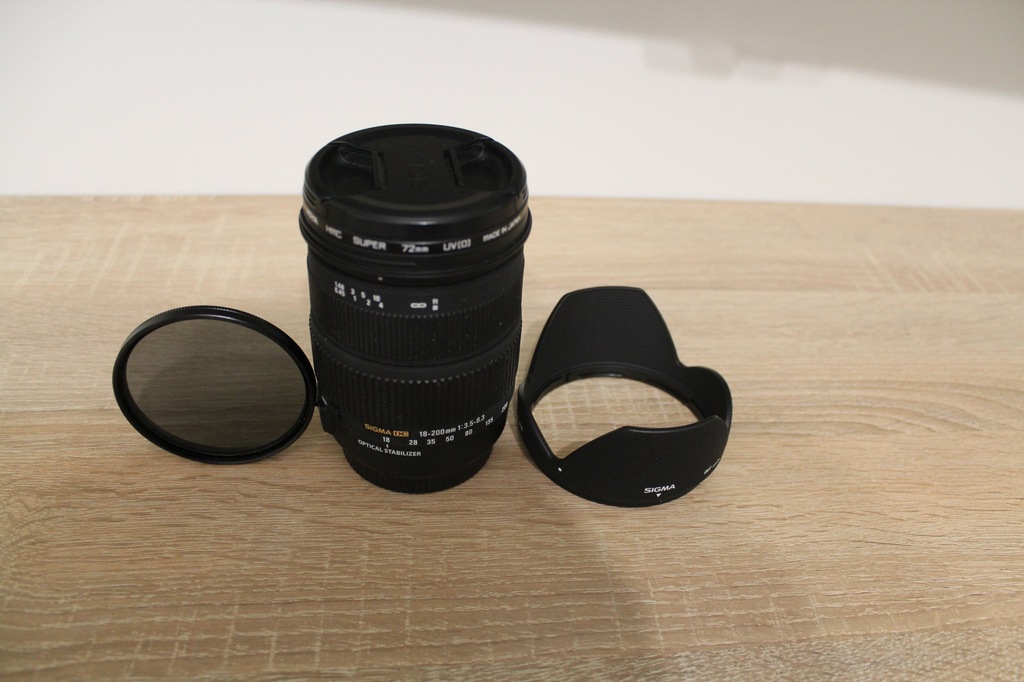 Obiektyw Sigma 18-200 Canon EF stabilizacja filtry