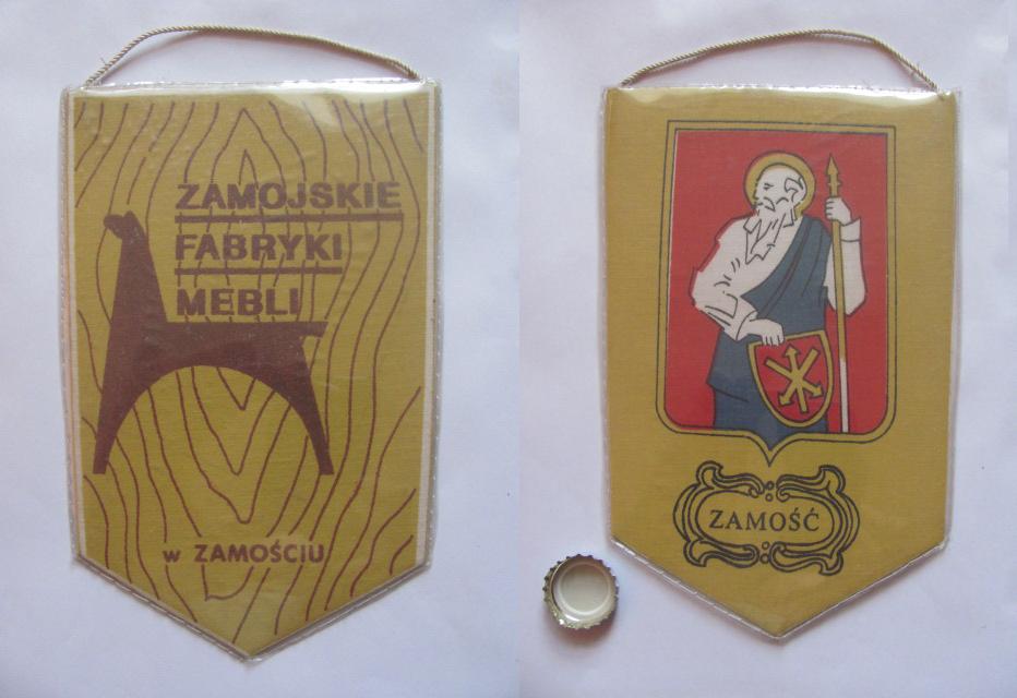 proporczyk Zamojskie Fabryki Mebli / herb Zamość