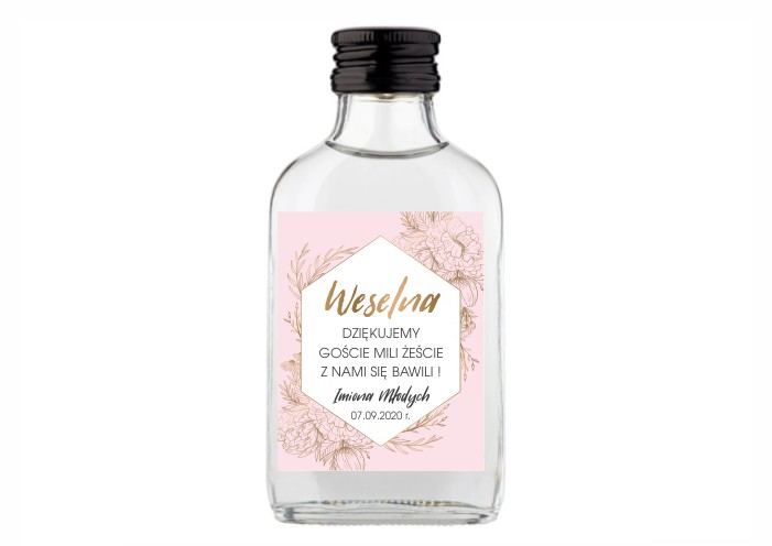 Naklejki na Wódkę Weselną 100ml Podziękowania