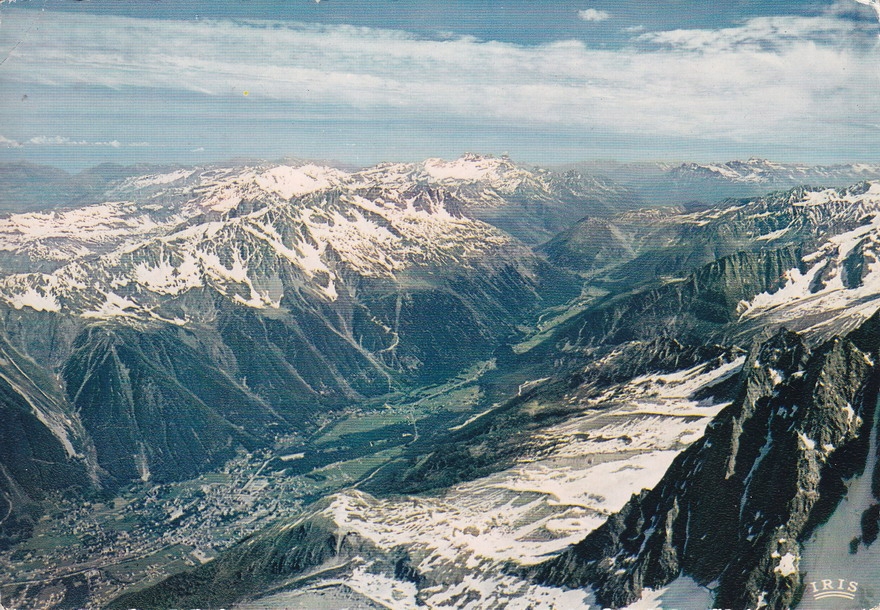 FRANCJA - CHAMONIX- MONT BLANC- ALPY- Z LOTU PTAKA