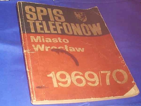 SPIS TELEFONÓW KSIĄŻKA TELEFONICZNA WROCŁAW 1969