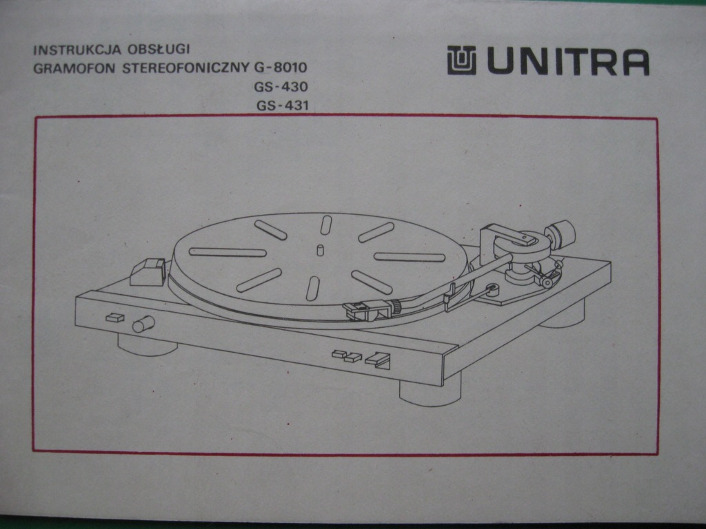Gramofon G-8010 GS-430 GS-431 BERNARD Instrukcja