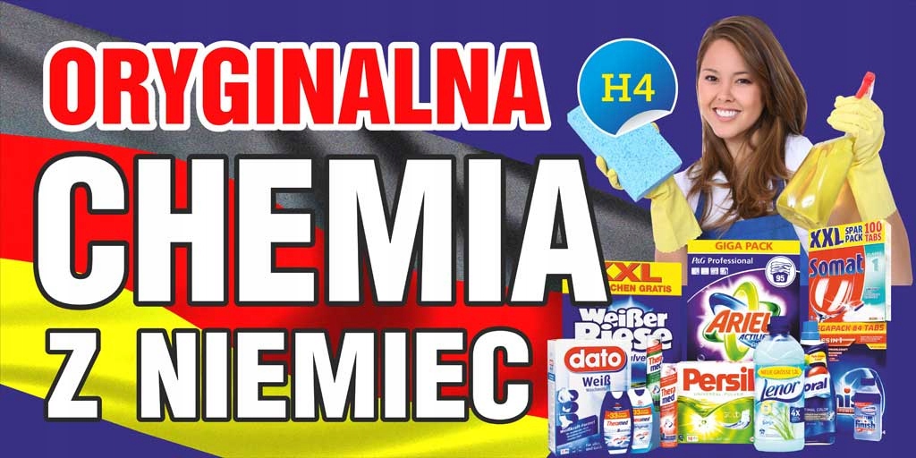 Solidny Baner Reklamowy - Chemia z NIemiec Proszki
