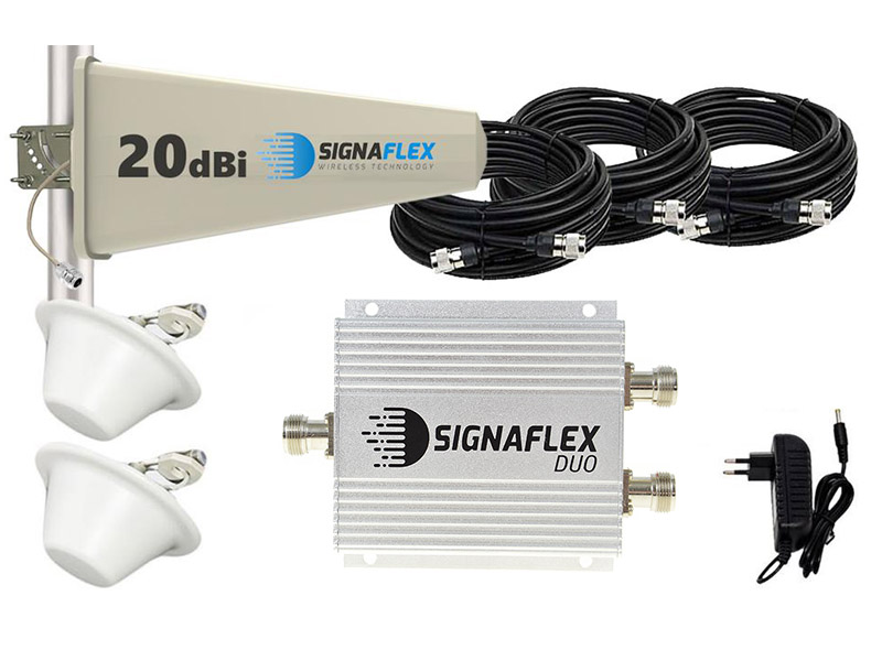 KOMPLET WZMACNIACZ REPEATER GSM 2 ANTENY - 600m2