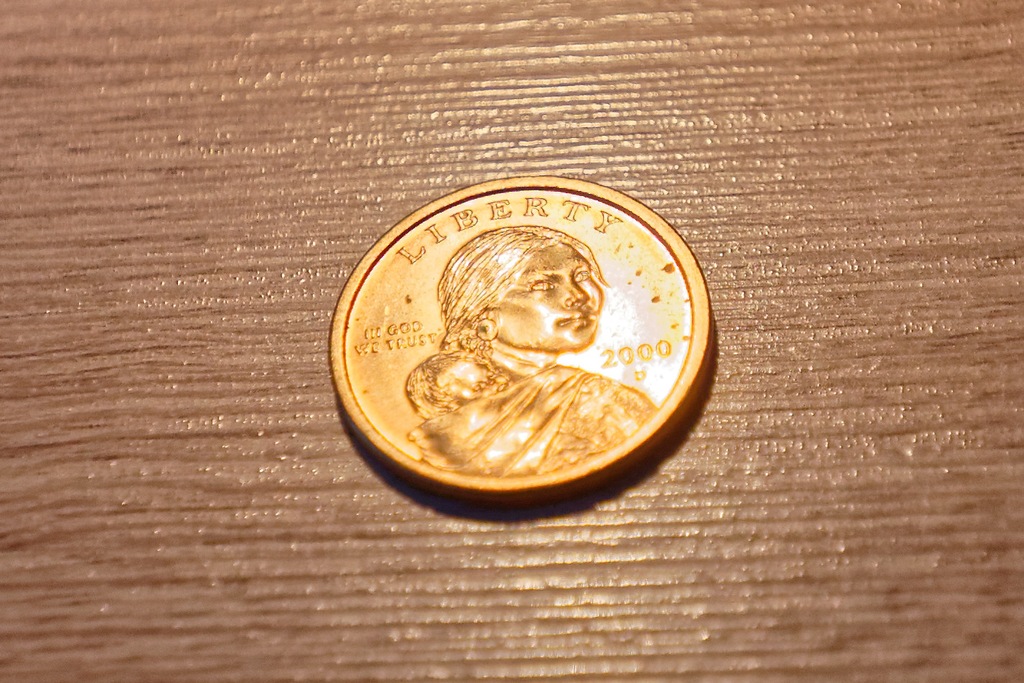 Sacagawea dollar (słynna złota jednodolarówka)