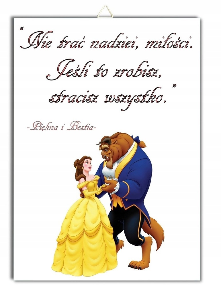 Plakat - PIĘKNA i BESTIA cytat Miłóść Nadzieja