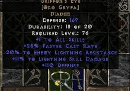D2 Diablo 2 LADDER Oko Gryfa Griffon NAJTANIEJ