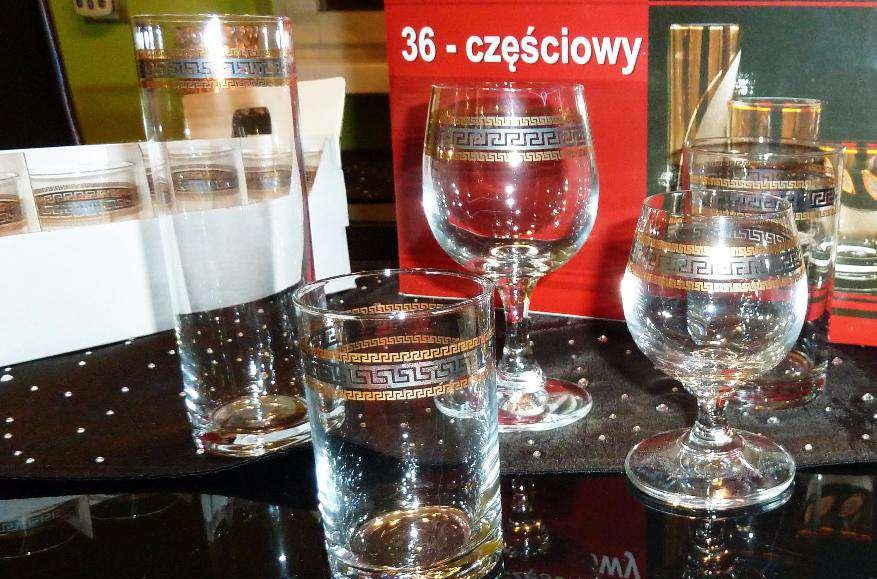 Komplet 36 Szklanki Styl Grecki +Versace 1ml perfu