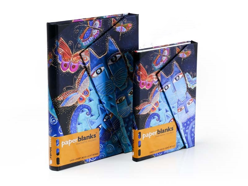 Paperblanks BLUE CATS & BUTTERFLIES midi linie