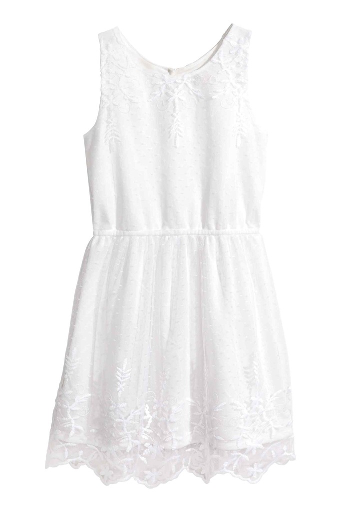 H&M sukienka biała koronkowa 146 - 7326149842 - oficjalne archiwum Allegro