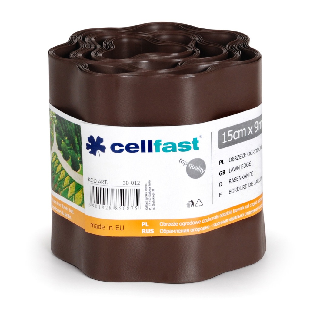 Cellfast Obrzeże trawnikowe ogrodowe brąz 15cm 9m