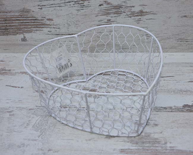 KOSZYK METALOWY DRUCIANY SERCE SHABBY RETRO