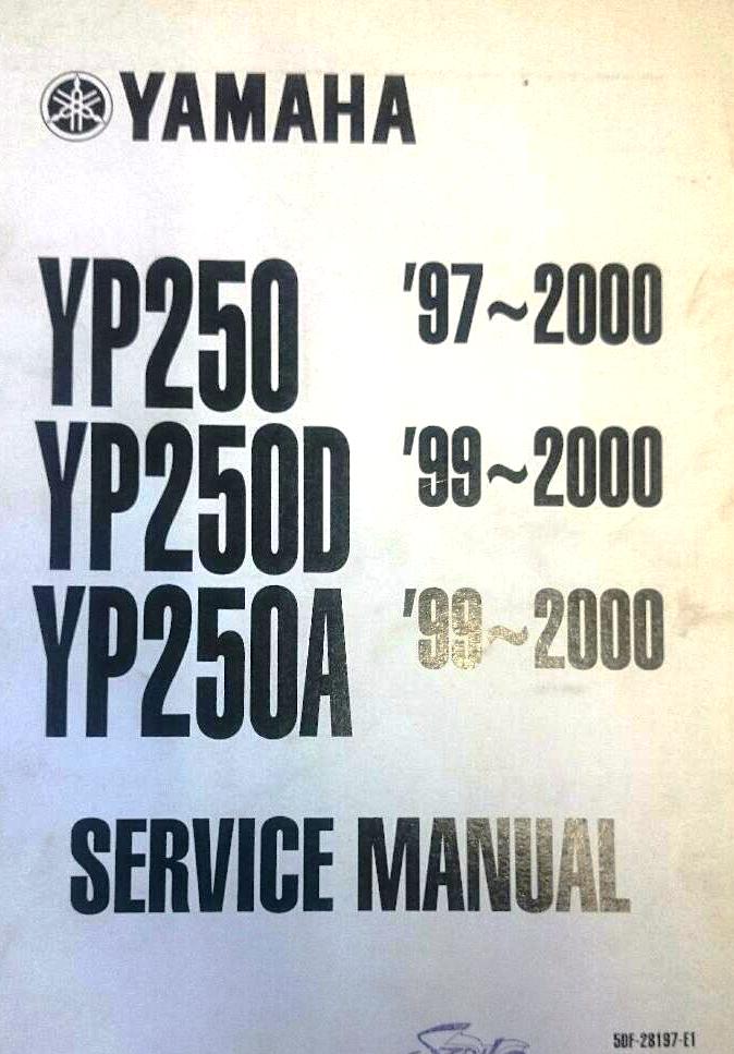 YAMAHA YP250;YP250D;YP250A SERVICE MANUAL '97-2000