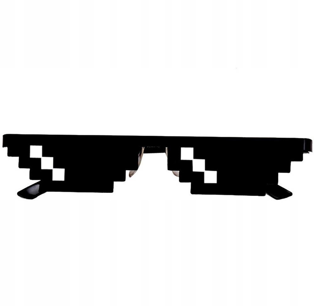 OKULARY IMPREZOWE THUG LIFE PIKSELE CZARNE