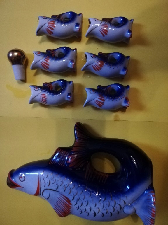 karafka i 6 kieliszków krztałcie ryby