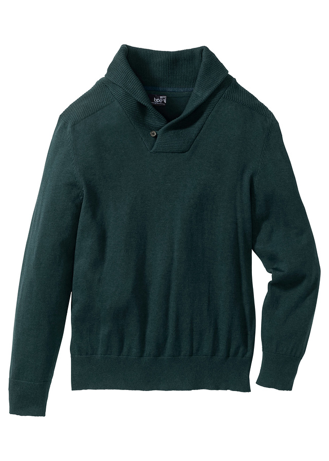 Sweter z szalowym kołnie zielony 44/46 (S) 958014