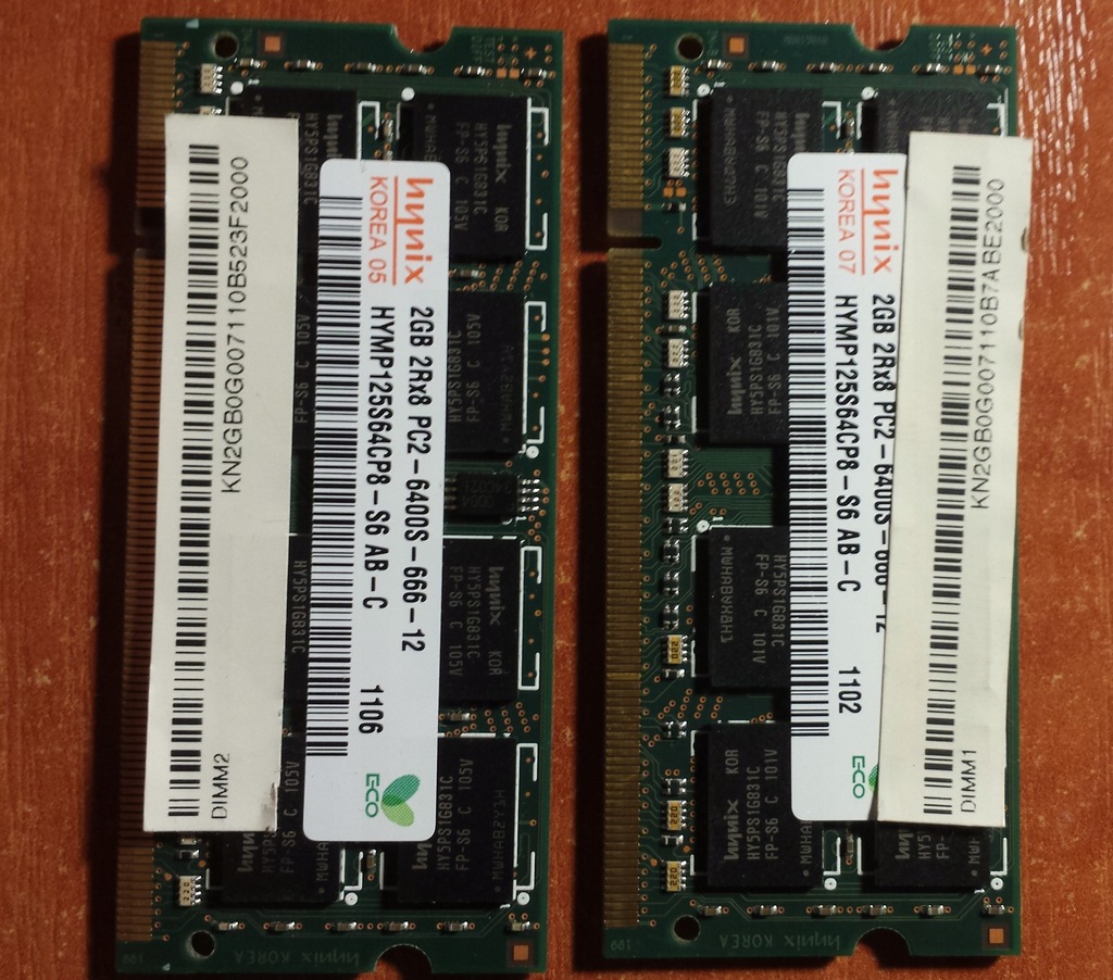 RAM HYNIX Ddr2, 4GB-(2szt po 2 GB) 2GB 2Rx8 PC2 2
