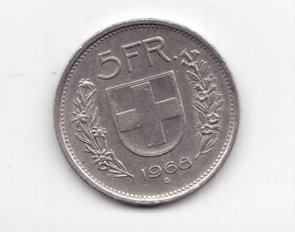 Szwajcaria 5 Frank 1968r B BCM