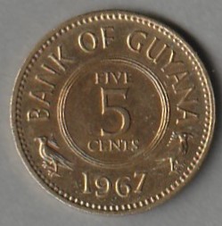 Gujana / 5 centów / 1967 / okołomennicza
