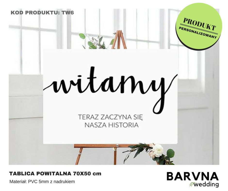 HIT! TABLICA na powitanie gości weselnych WITAMY!