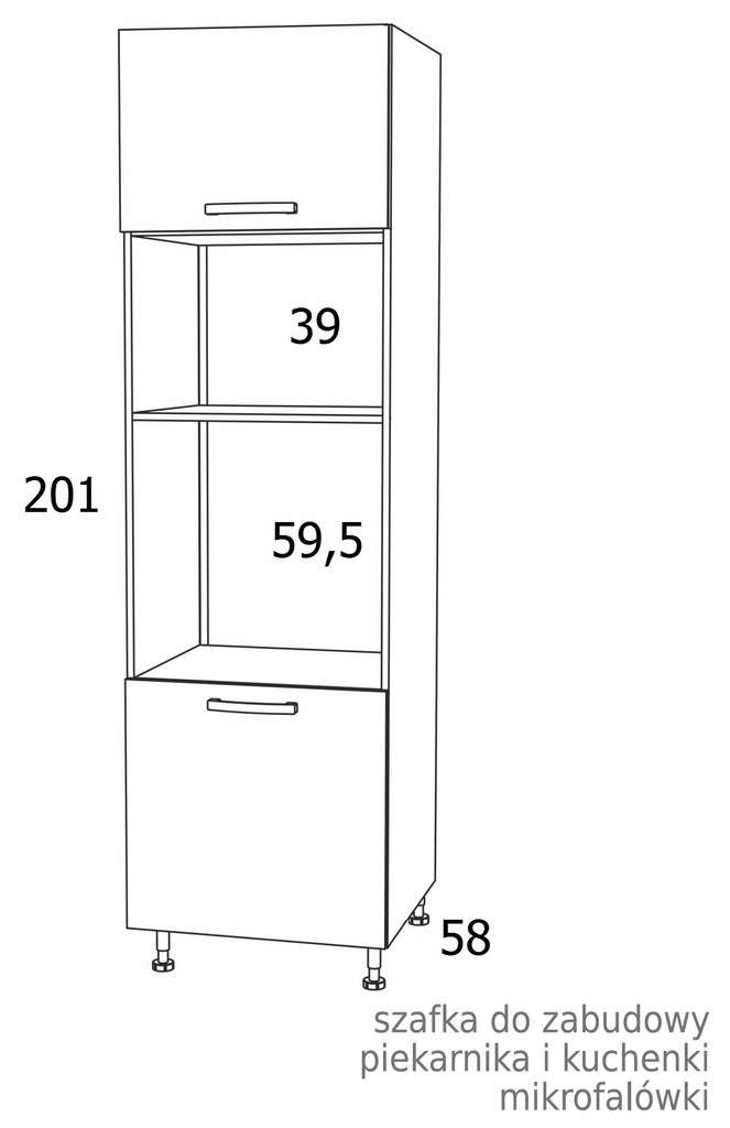 SŁUPEK POD PIEKARNIK I MIKROFALĘ 60cm KAMDUO XL