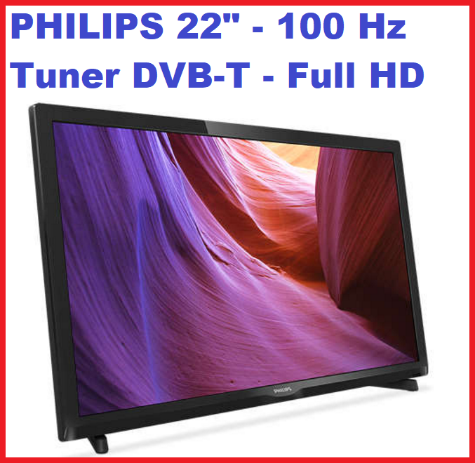 Telewizor PHILIPS 22" Full HD 100Hz DVBT Gw24