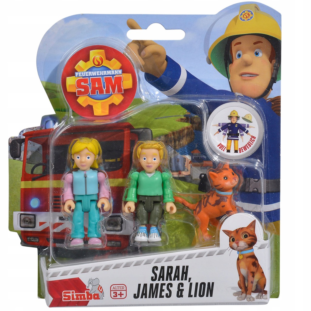 SIMBA Figurki Strażak Sam Sarah James Lion + AKCES