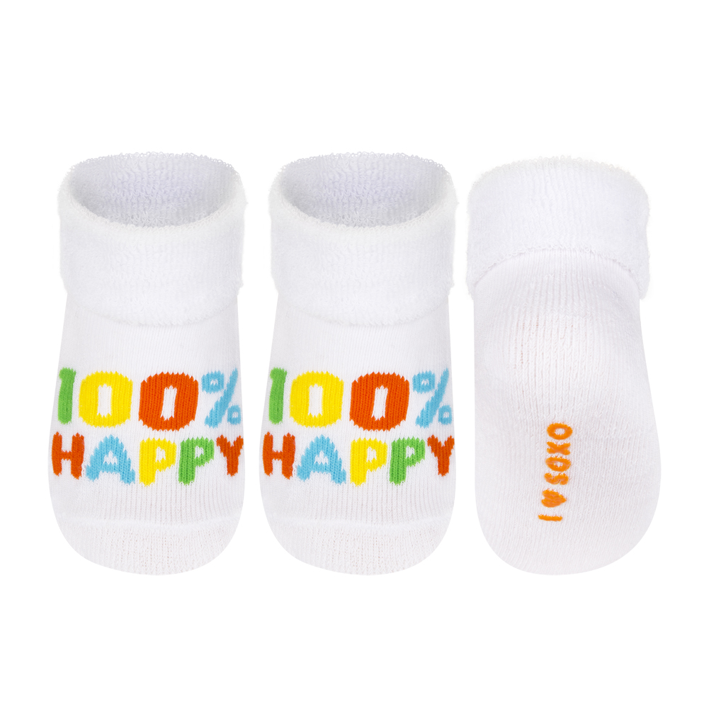 Skarpetki niemowlęce SOXO 100% Happy bawełna 0-12