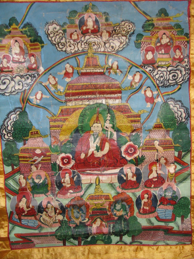 thanka, Budda, Oryginalny STARY CENNY obraz