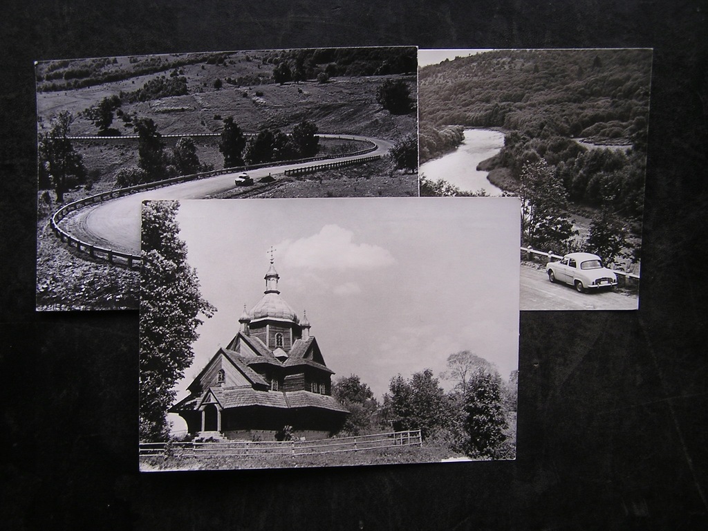 Bieszczady lata 60. czarno białe, trzy sztuki