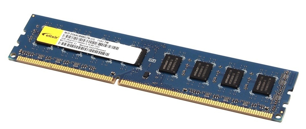 PAMIĘĆ DDR3_ DIMM ELIXIR 2GB PC3-10600U 1Rx8_ NOWA