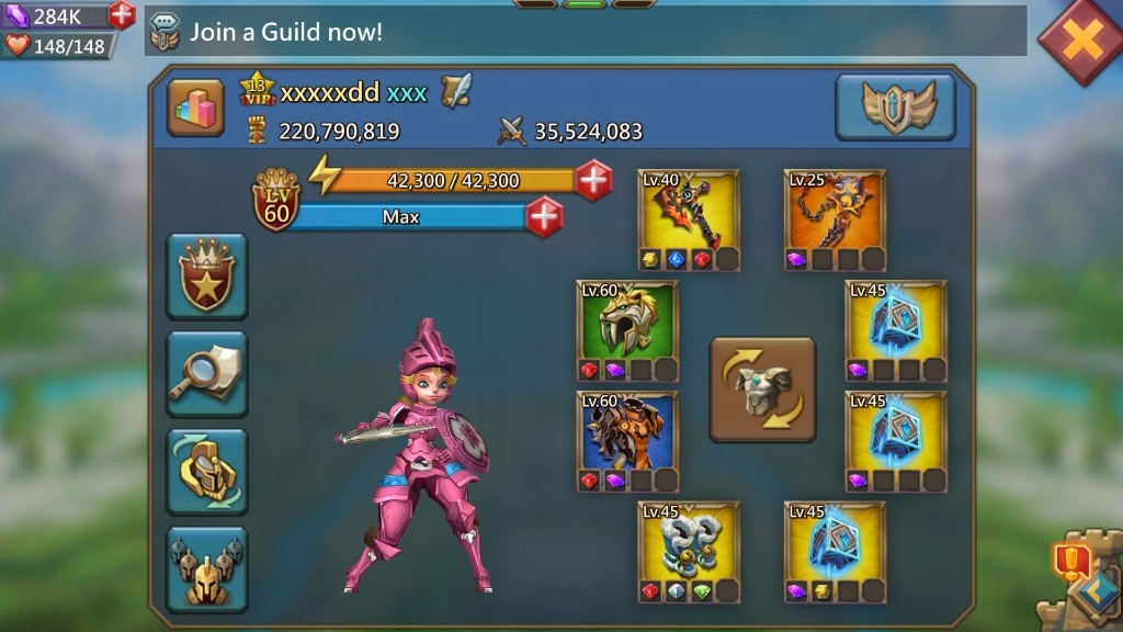 Konto Lords Mobile 220 kk mightu