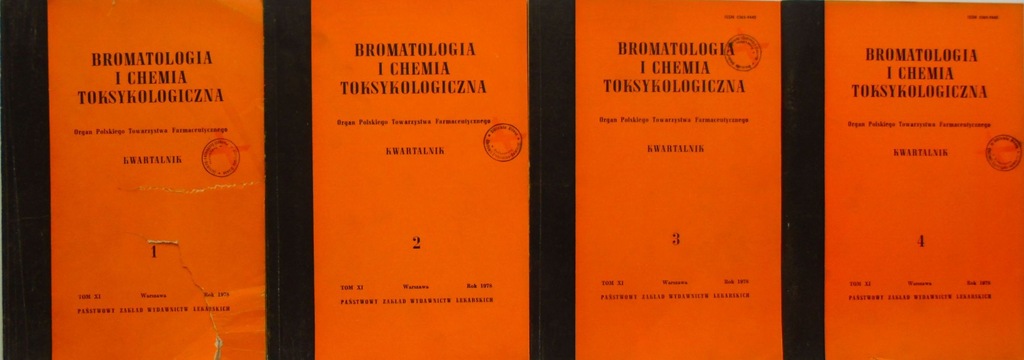 Bromatologia i chemia toksykologiczna 1978 komplet