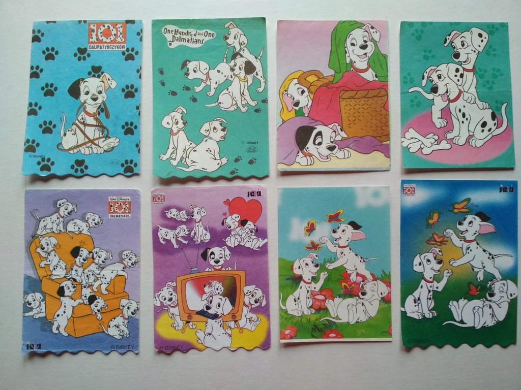 KARTECZKI LATA 90-te 101 DALMATYŃCZYKÓW ZESTAW 20
