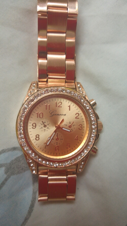 Zegarek damski Geneva cyrkonie różowe złoto