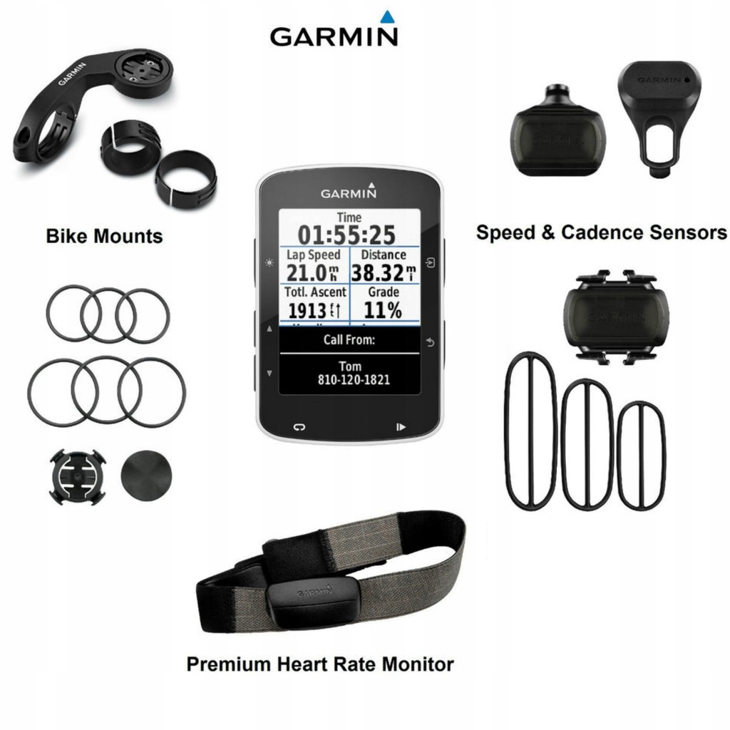 GARMIN EDGE 520 BUNDLE GPS + opaską HRM + czujniki