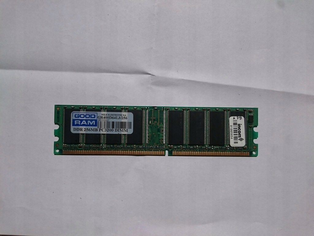 GOODRAM DDR 256MB PC3200 PAMIĘĆ RAM MEMORY